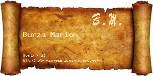 Burza Marion névjegykártya
